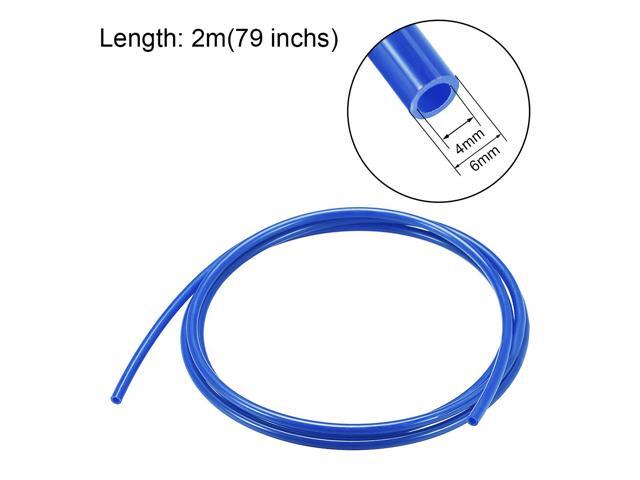 Nylon Line Hose Tube, 4mm(0.15') ID x 6mm(0.23') OD 2m PA12 Nylon Tube for Air Line Brake Fluid Transfer Blue