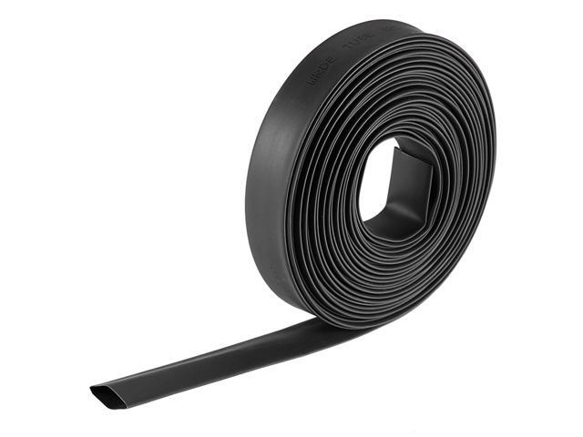 Heat Shink Tubing, 3/8'(10mm) Dia 17mm Flat Width 2:1 Ratio Shrinkable Tube Cable Sleeve 7m - Black