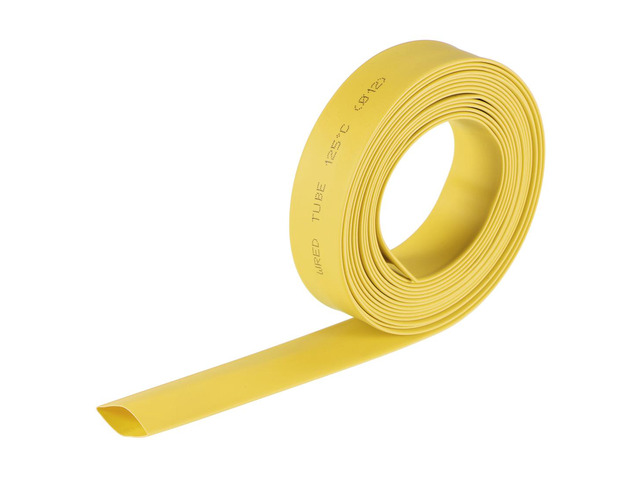 Heat Shink Tubing, 1/2'(12mm) Dia 20mm Flat Width 2:1 Ratio Shrinkable Tube Cable Sleeve 10ft - Yellow