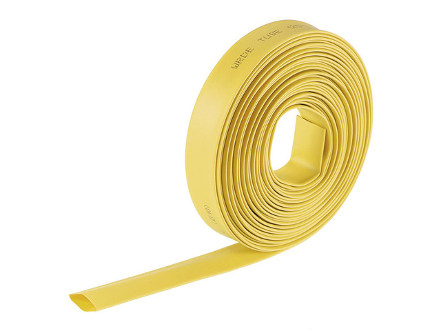 Heat Shink Tubing, 3/8'(10mm) Dia 17mm Flat Width 2:1 Ratio Shrinkable Tube Cable Sleeve 7m - Yellow