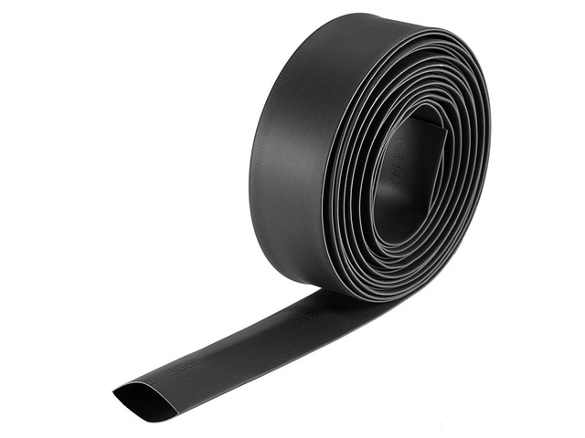 Heat Shink Tubing, 14mm Dia 23mm Flat Width 2:1 Ratio Shrinkable Tube Cable Sleeve 10ft - Black