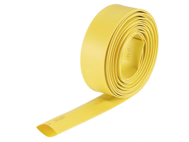 Heat Shink Tubing, 14mm Dia 23mm Flat Width 2:1 Ratio Shrinkable Tube Cable Sleeve 10ft - Yellow