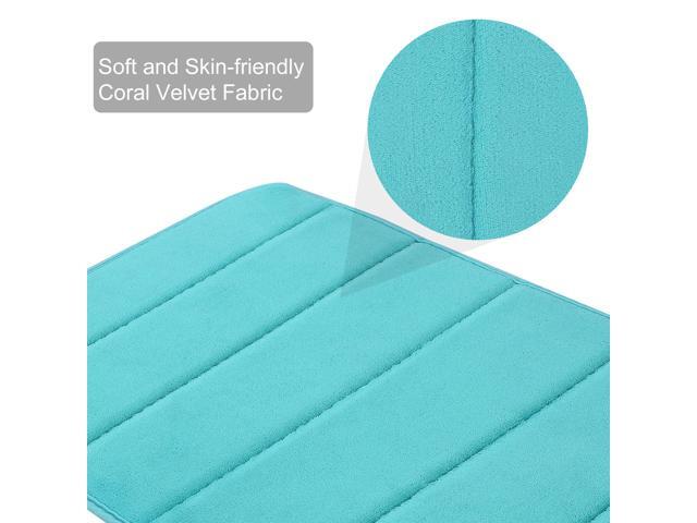 Bathroom Mats Non-slip Soft Absorbent Memory Foam Rugs Carpet Turquoise Blue 24 x 16 Inch