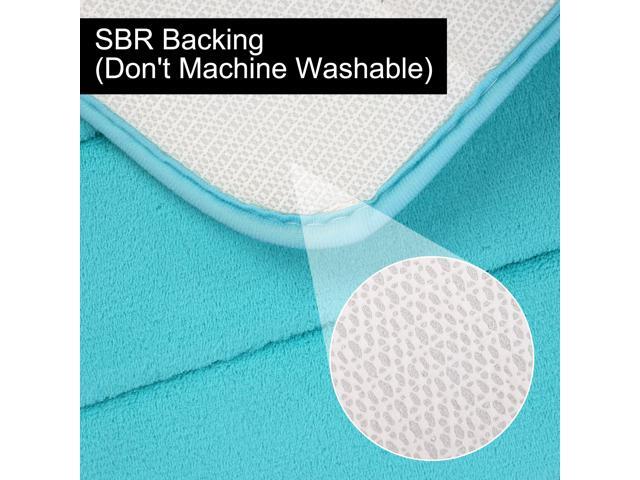 Bathroom Mats Non-slip Soft Absorbent Memory Foam Rugs Carpet Turquoise Blue 24 x 16 Inch