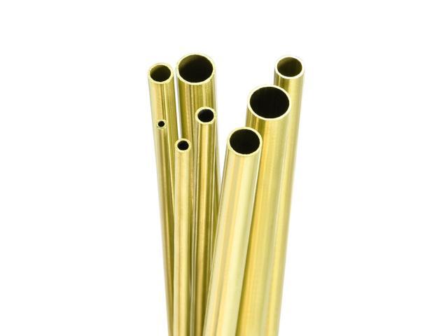 Brass Tube, 2.5mm 3.5mm 4.5mm 5.5mm 6.5mm 7.5mm 8.5mm 9.5mm OD x 0.5mm Wall Thickness 300mm Length Seamless Round Pipe Tubing, Pack of 8