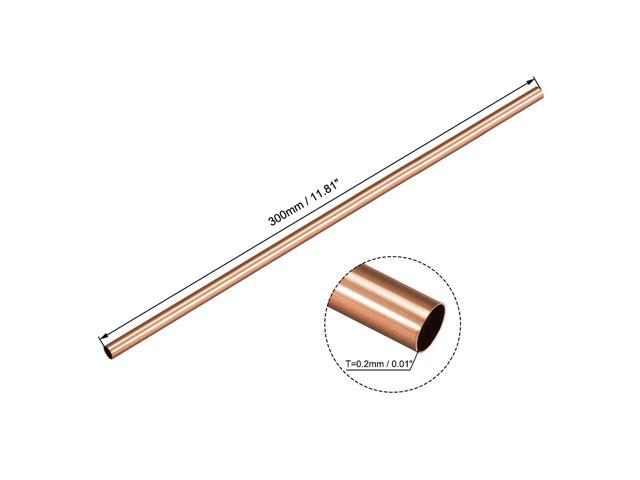 Copper Tube, 2mm 3mm 4mm 5mm 6mm 7mm OD x 0.2mm Wall Thickness 300mm Length Seamless Round Pipe Tubing, Pack of 6