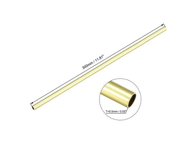 Brass Tube, 2.5mm 3.5mm 4.5mm 5.5mm 6.5mm 7.5mm 8.5mm 9.5mm OD x 0.5mm Wall Thickness 300mm Length Seamless Round Pipe Tubing, Pack of 8