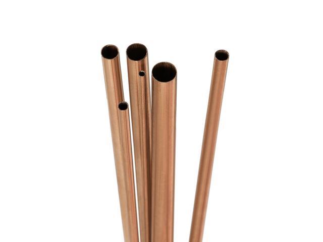 Copper Tube, 2mm 3mm 4mm 5mm 6mm 7mm OD x 0.2mm Wall Thickness 300mm Length Seamless Round Pipe Tubing, Pack of 6