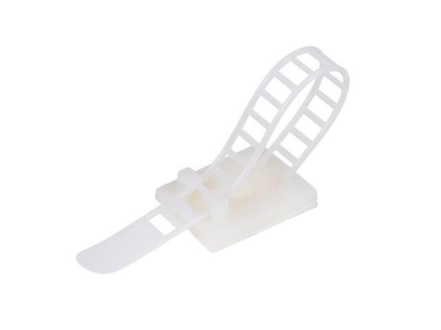 Adjustable Self Adhesive Cable Clips Wire Organizer W Optional Screw Mount for Electric Wiring Fasten Cable Tie 91x8mm White 25pcs