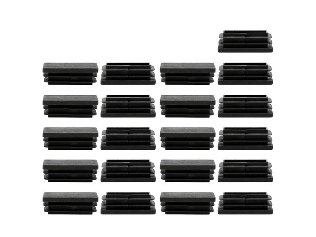 21pcs 15 x 40mm Plastic Rectangle Ribbed Tube Inserts End Cover Cap Furniture Glide Chair Feet Floor Protector