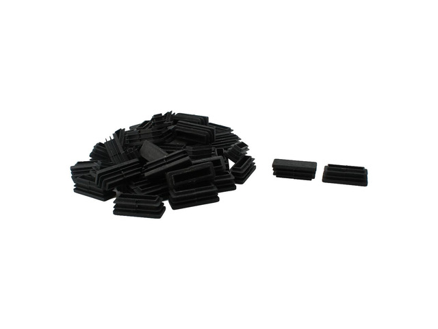 60pcs 15 x 40mm Plastic Rectangle Ribbed Tube Inserts End Cover Cap Furniture Glide Chair Table Desk Feet Floor Protector