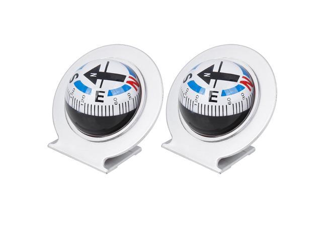 Photos - Other Power Tools Unique Bargains 2pcs Car Compass Ball Self Adhesive Dashboard Mount Navigation Silver Tone 