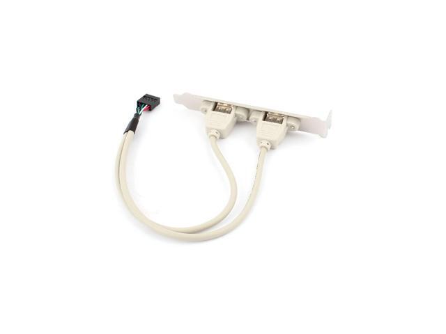 2 Pcs 2 Port USB 2.0 Motherboard Rear Panel Expansion Bracket Host Adapter