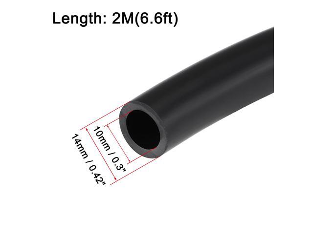 Lubricating Oil Hose 10mm ID 14mm OD 6.6ft Rubber Water Hose Black, 4 Clamps