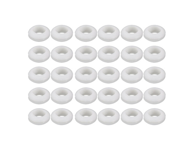 30pcs Double Side Rubber Grommet Eyelet Ring Wire Gasket White 14mm Inner Dia
