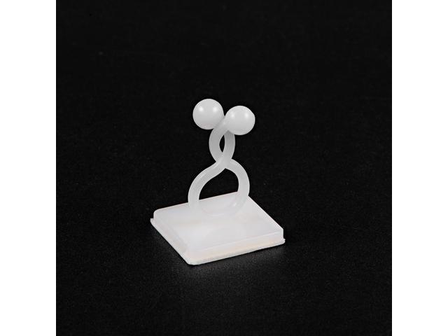 Twist Lock Cable Wire Ties with Sticker Nylon U Shape Save Place 10mm Dia White 25pcs