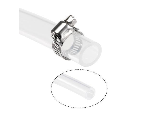 Silicone Tubing 6mm(1/4') ID 9mm OD 10ft Silicone Rubber Tube Air Hose Water Pipe Clear with Clamps