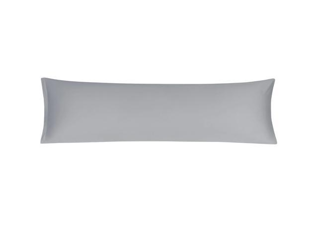Body Pillow Cover Pillowcase, 300 Thread Count, 100% Long Staple Combed Cotton, Body Pillow Case with Zipper Closure, Body(20'x72') Grey