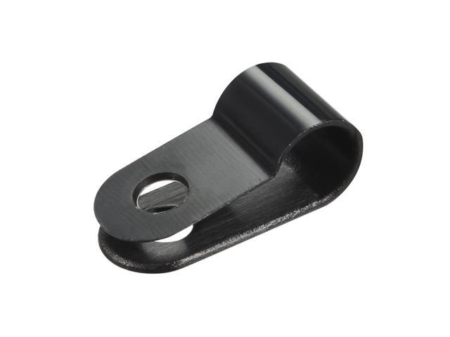 20Pcs Nylon R-Type Cable Clamp Organizer Cord Clips for Wire Management 6.4mm Black