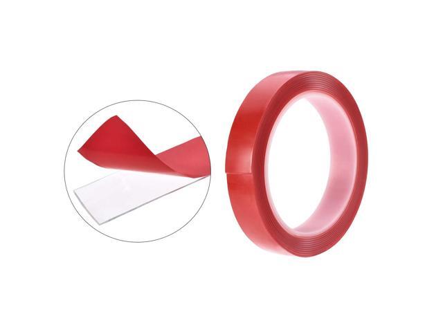 45/64 Inch x 9.5Ft Heat Resistant Acrylic Double Sided Adhesive Tape for Touch Screen Repairing 1mm Thickness Clear with Red Protect Film