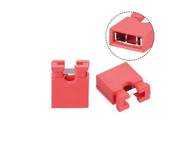 50pcs 2.54mm Standard Pin Header Jumper Cap Short Circuit Connection Cap Mini Micro Jumper Bridge Plug Red