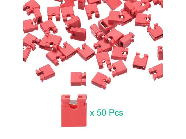 50pcs 2.54mm Standard Pin Header Jumper Cap Short Circuit Connection Cap Mini Micro Jumper Bridge Plug Red
