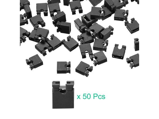 50pcs 2.54mm Standard Pin Header Jumper Cap Short Circuit Connection Cap Mini Micro Jumper Bridge Plug Black