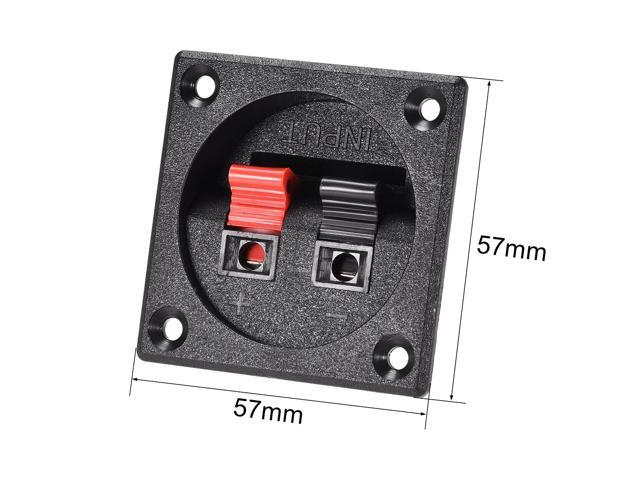 2 Ways Spring Speaker Terminal Clip Push Release Connector Audio Cable Terminals Strip Block Black Red WP2-7 2Pcs