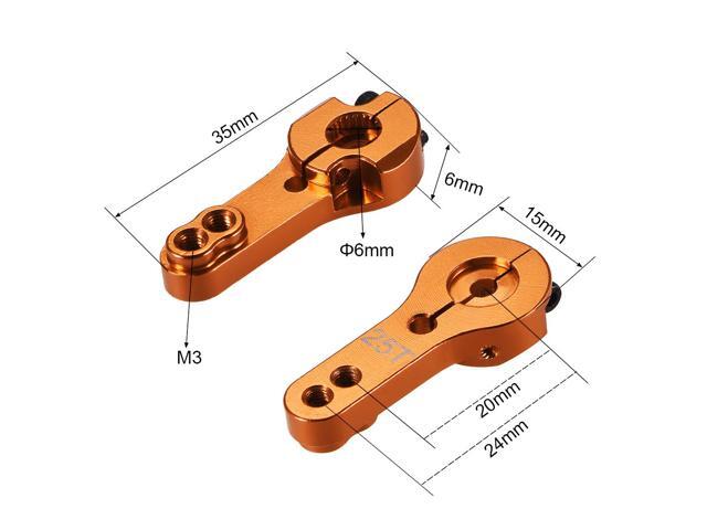 5PCS 25T Aluminum Servo Horns M3 Threads Metal Steering Arm for Futaba Savox Xcore RC Car Truck Buggy Airplane - Orange