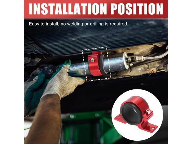 43mm Inner Diameter Car Fuel Pump Clamp Mounting Bracket Aluminum Alloy Red