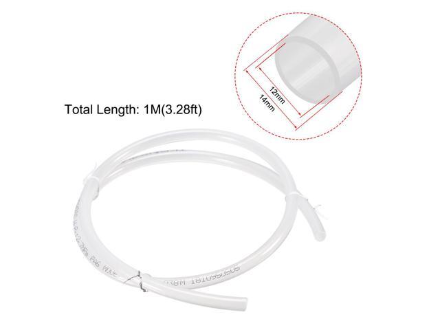 Nylon Tubing,12mm ID x 14mm OD,3.28Ft Length,Fuel Line Plastic Tubing,Pneumatic Hose Tube,for Air Brake System Or Fluid Transfer,Translucent
