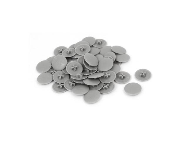 17mm x 4mm Plastic Round Phillips Screw Cap Cross Head Cover Gray 50pcs