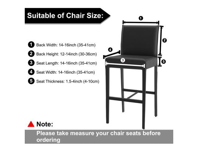 Waterproof Bar Stool Cover, Pub Counter Chairs Stretch Covers Faux Leather Oilproof Protectors with Elastic Band for Hotel Cafe Banquet Short Back...
