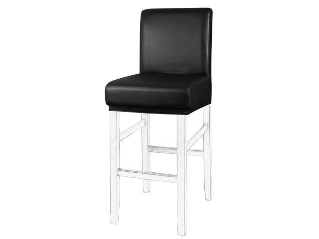 Waterproof Bar Stool Cover, Pub Counter Chairs Stretch Covers Faux Leather Oilproof Protectors with Elastic Band for Hotel Cafe Banquet Short Back...