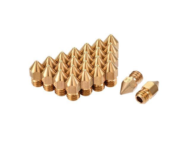 0.4mm 3D Printer Nozzle, 24pcs M6 Thread for MK8 3mm Extruder Print, Brass