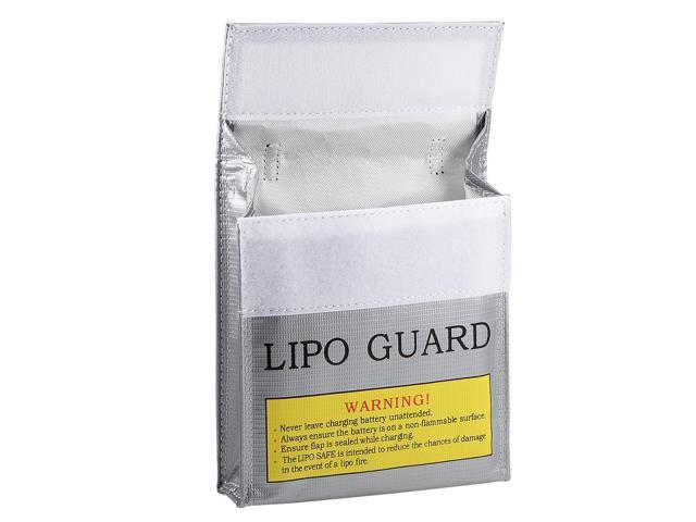 Lipo Guard Fireproof Explosionproof Lipo Battery Safe Bag Charging Pouch Sack for Charge and Storage 155x50x155mm Silver Tone