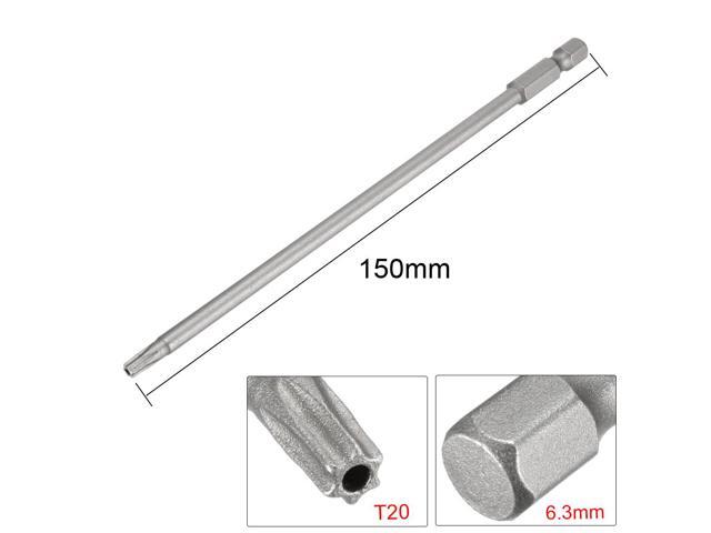 10 Pcs 1/4' Hex Shank T20 Magnetic Torx Screwdriver Bits 150mm Length