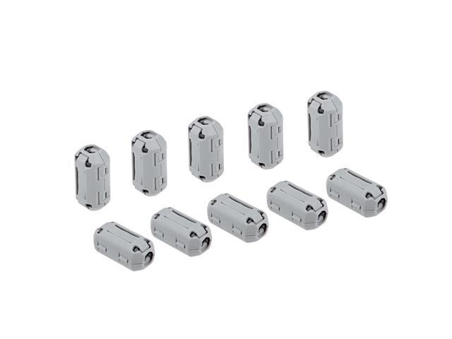 7mm Ferrite Cores Ring Clip-On RFI EMI Noise Suppression Filter Cable Clip, Grey 10pcs