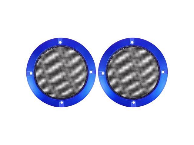 2pcs 4'' Blue Car Audio Speaker Cover Mesh Subwoofer Grill Horn Glossy Guard Protector