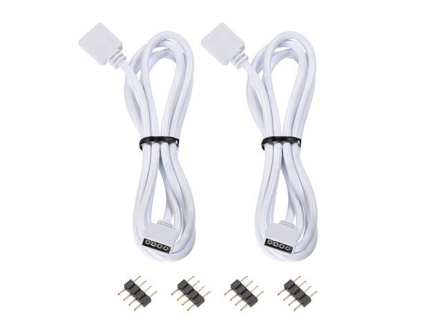 Photos - Chandelier / Lamp Unique Bargains 4 Pin 10mm RGB LED Strip Light Connector Extension Cable 1M Length White 2 