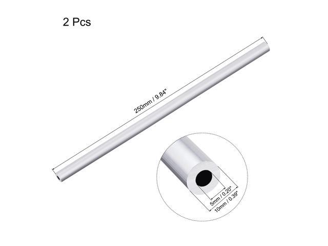 6063 Aluminum Round Tube 10mm OD 5mm Inner Dia 250mm Length Pipe Tubing 2 Pcs