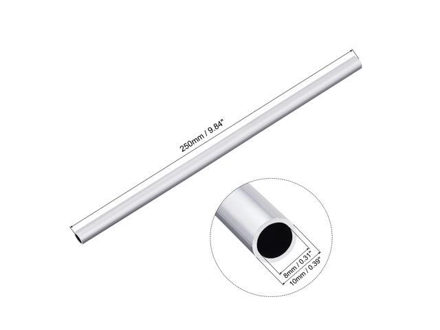 6063 Aluminum Round Tube 10mm OD 8mm Inner Dia 250mm Length Pipe Tubing