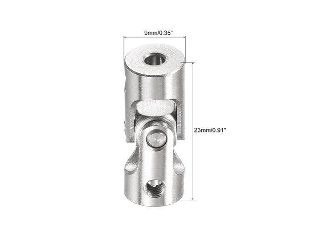 3mm to 3mm Inner Dia Rotatable Universal Joint Shaft Coupling L23 x D9 with Screws and Wrench for RC Model Pack of 5