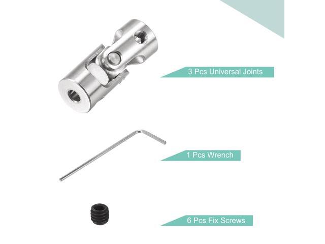 3mm to 3.17mm Inner Dia Rotatable Universal Joint Shaft Coupling L23 x D9 with Screws and Wrench for RC Model Pack of 3