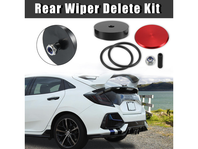 Rear Wiper Delete Removal Kit Wiper Blade Grommet Cap for Honda Civic Si for Acura RSX Integra Red
