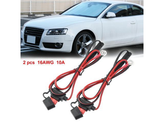 2ft 16AWG SAE to Ring Terminal Harness Quick Connect Disconnect Ring Terminal Assembly with 10A Fuse for Car Motorcycle Solar Panel Power Supply 2pcs