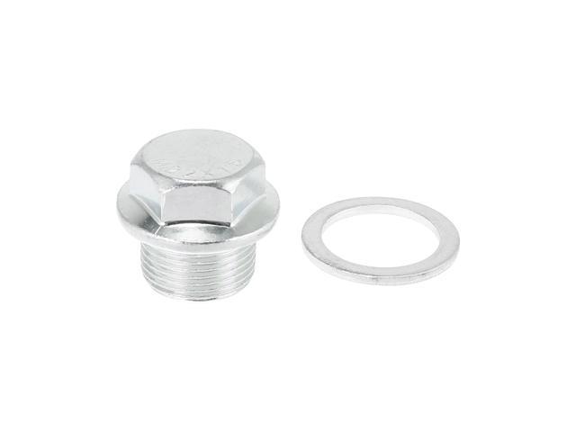 Photos - Other for repair Unique Bargains M22 x 1.5 Stainless Steel Engine Oil Drain Plug Screw with Seal Ring for G 