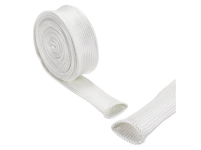 Insulation Braid Sleeving, 9.8Ft-4mm High TEMP Fiberglass Sleeve White
