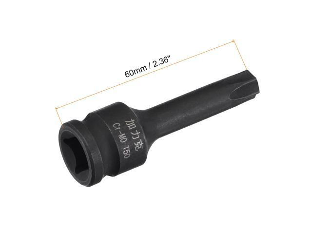T50 Impact Torx Bit Socket, 3/8' Square Drive 60mm Length CR-MO Metric Sizes