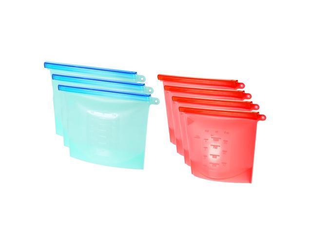 Reusable Sandwich Bags 7PCS, Reusable Snack Bags Reusable Food Storage Bags with Airtight Seal, Stand-Up, Dishwasher Safe, Suitable for Fridge and. photo